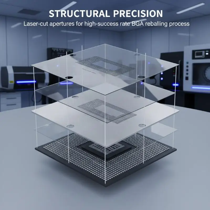 Reliable 1744BGA CPU Stencil for 12th Generation i3 i5 i7 SRLD3 SRLD4 SRLD5 SRLD6 SRLD9 SRLD7 SRLD8 CPU Steel Mesh
Reliable 1744BGA CPU Stencil for 12th Generation i3 i5 i7 SRLD3 SRLD4 SRLD5 SRLD6 SRLD9 SRLD7 SRLD8 CPU Steel Mesh