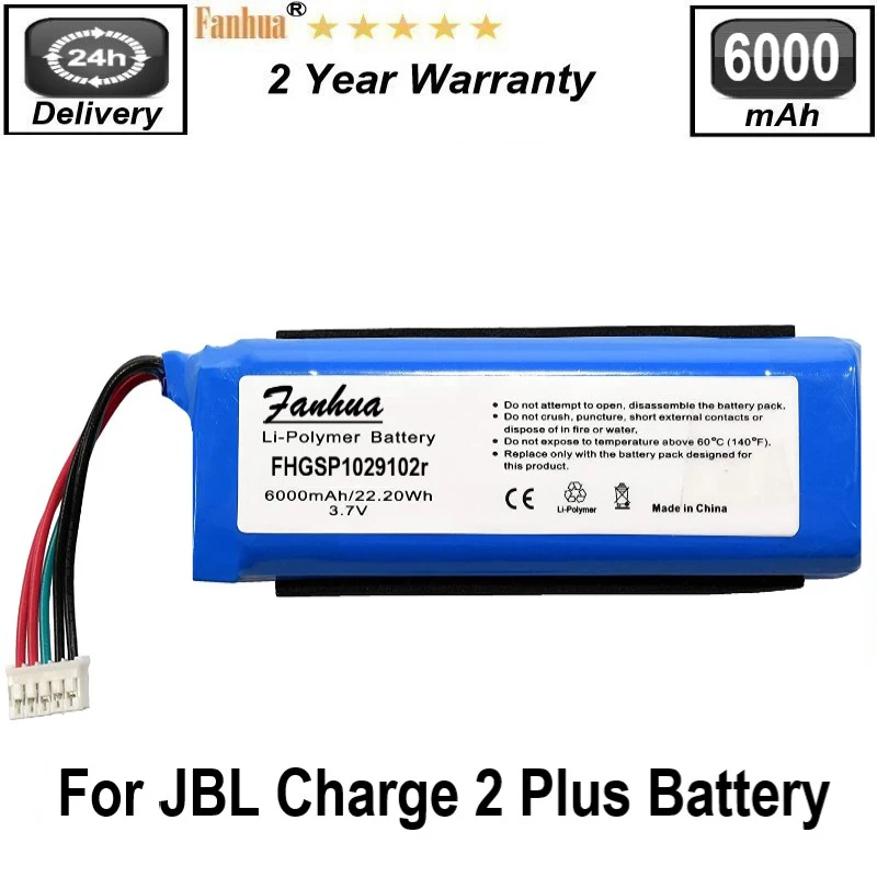 6000mAh GSP1029102R Battery Replacement Compatible with JBL Charge 3 (2015) and Select Charge 2+ Waterproof Bluetooth Speaker
6000mAh GSP1029102R Battery Replacement Compatible with JBL Charge 3 (2015) and Select Charge 2+ Waterproof Bluetooth Speaker