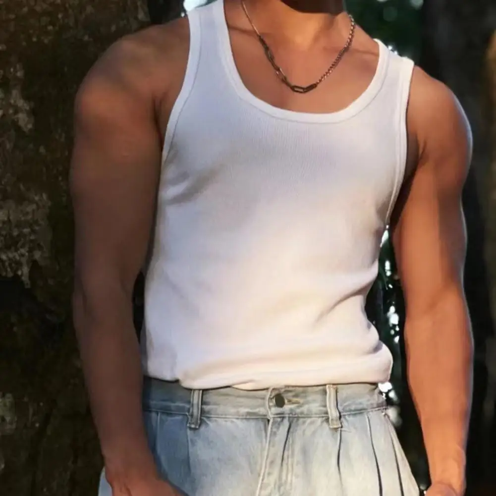 Men Top Men's Sports Vest Slim Fit Round Neck Tank Top for Gym Training Jogging Sweat Absorption Breathable Elastic Solid Color
Men Top Men's Sports Vest Slim Fit Round Neck Tank Top for Gym Training Jogging Sweat Absorption Breathable Elastic Solid Color