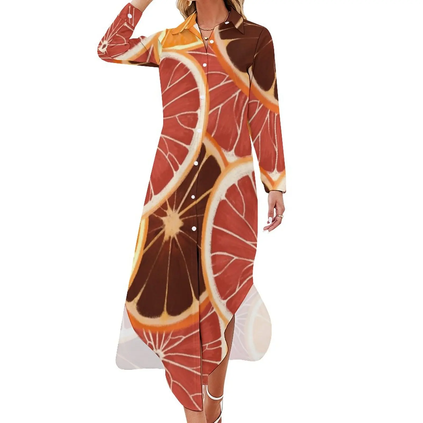 Citrus Slices Long Sleeved Shirt Dress bandage dress women's fashion dresses summer dress daily dresses women summer 2024
Citrus Slices Long Sleeved Shirt Dress bandage dress women's fashion dresses summer dress daily dresses women summer 2024