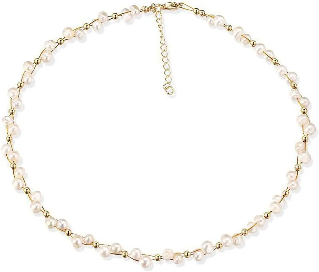 Natural Freshwater Pearl Choker Necklace for Women Dainty 18K Gold Plated Baroque Pearl Necklaces Handmade Jewelry Gift
Natural Freshwater Pearl Choker Necklace for Women Dainty 18K Gold Plated Baroque Pearl Necklaces Handmade Jewelry Gift