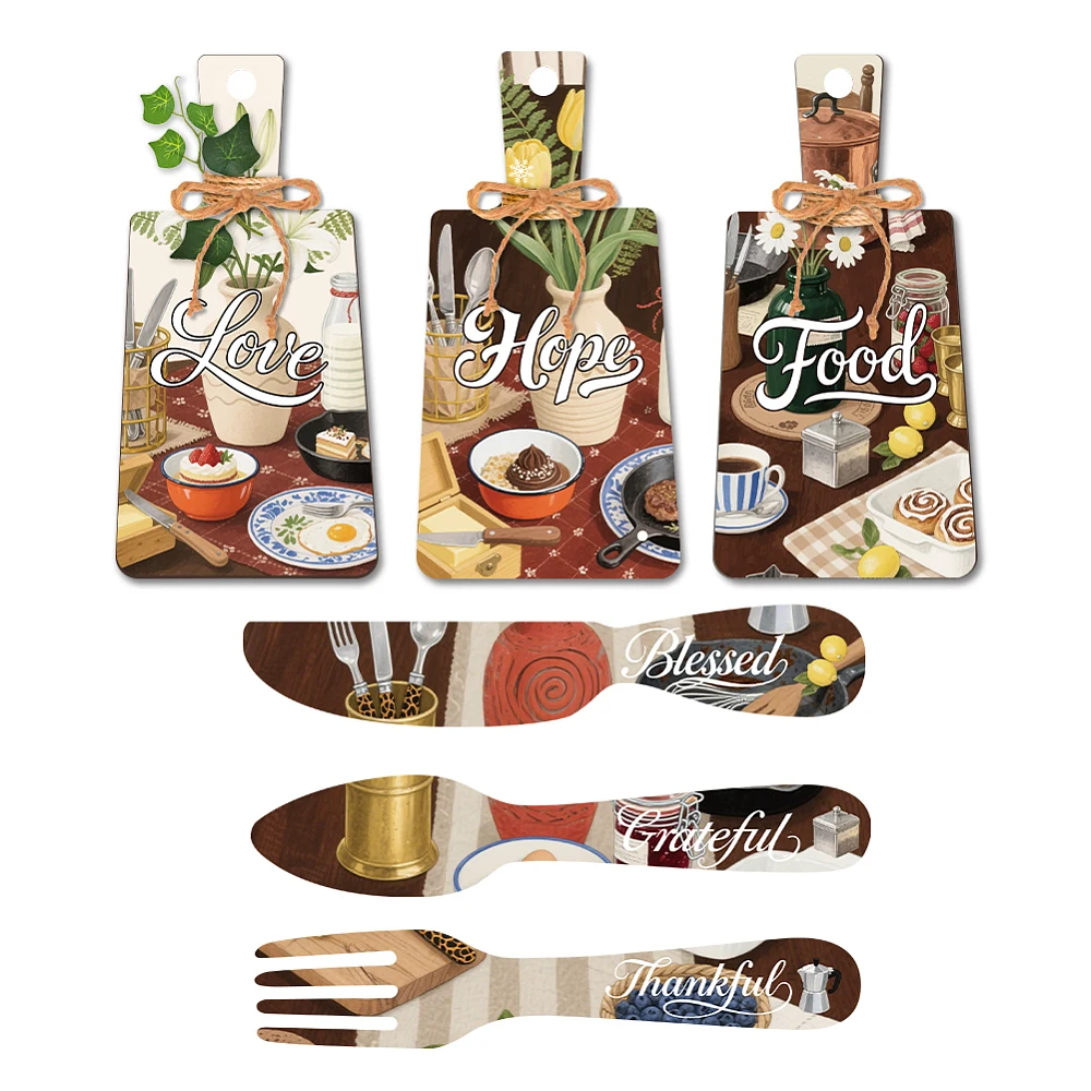 Wooden Pendant Decoration with Hemp Rope Tableware Shape Tableware 280~300x60~140mm 6pcs/set
Wooden Pendant Decoration with Hemp Rope Tableware Shape Tableware 280~300x60~140mm 6pcs/set