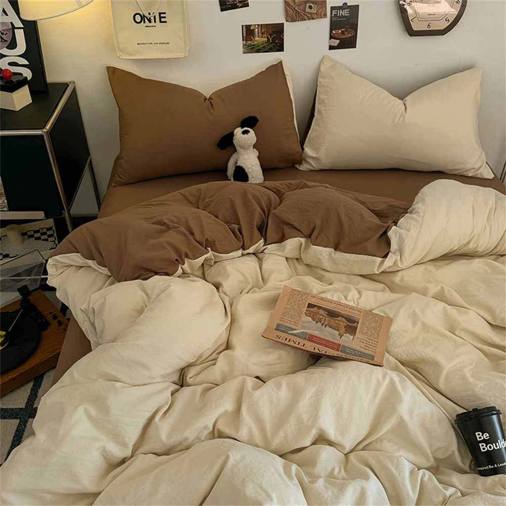 Solid Color Bedding Set for Boys Bedroom Washed Cotton Duvet Cover Pillowcase Bedspread Simple Fashion Bed Sheet Set Bed Linens
Solid Color Bedding Set for Boys Bedroom Washed Cotton Duvet Cover Pillowcase Bedspread Simple Fashion Bed Sheet Set Bed Linens