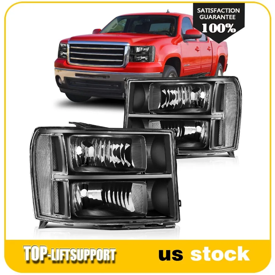 Фары в сборе для GMC Sierra 1500 2007-2014 гг., черный корпус, левая + правая пара
Фары в сборе для GMC Sierra 1500 2007-2014 гг., черный корпус, левая + правая пара