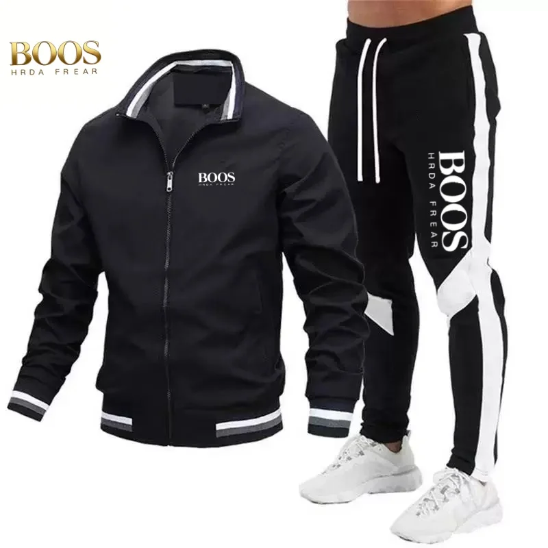 BOOS metal logo fashionable men's windproof jacket set, casual outdoor sports set, spring and autumn fashion
BOOS metal logo fashionable men's windproof jacket set, casual outdoor sports set, spring and autumn fashion