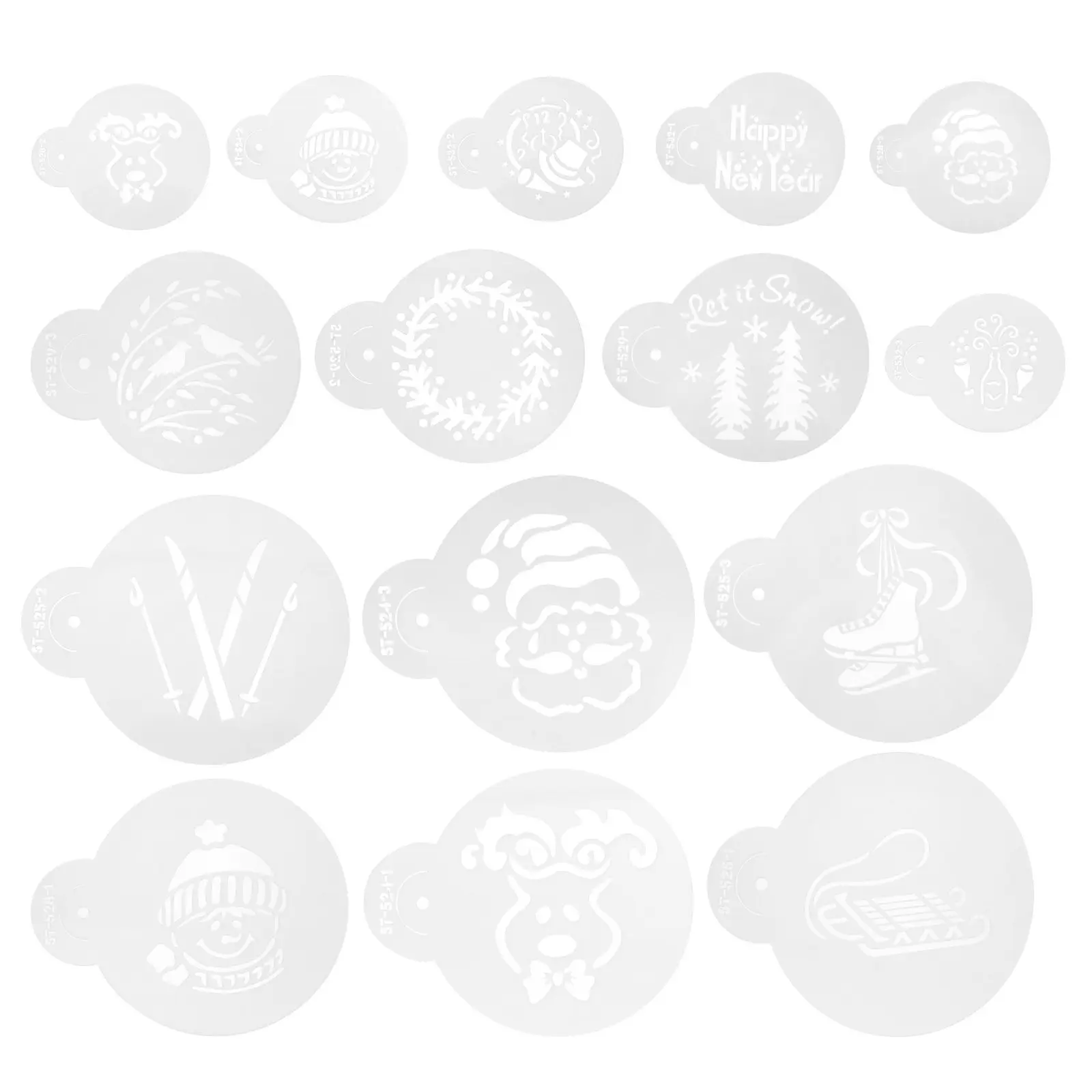 15Pcs PET Christmas Spray Mold Stencil Coffee Decorating Baking Cookie Fondant Cupcake Stencils Reusable Xmas Gift
15Pcs PET Christmas Spray Mold Stencil Coffee Decorating Baking Cookie Fondant Cupcake Stencils Reusable Xmas Gift
