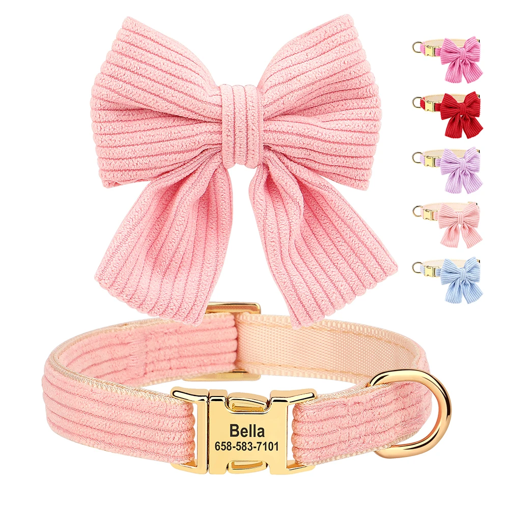 Personalized Dog Collar Cute Bowknot Puppy Dogs Necklace Free Engraved Pet ID Collars For Small Medium Large Dogs Chihuahua Pug
Personalized Dog Collar Cute Bowknot Puppy Dogs Necklace Free Engraved Pet ID Collars For Small Medium Large Dogs Chihuahua Pug