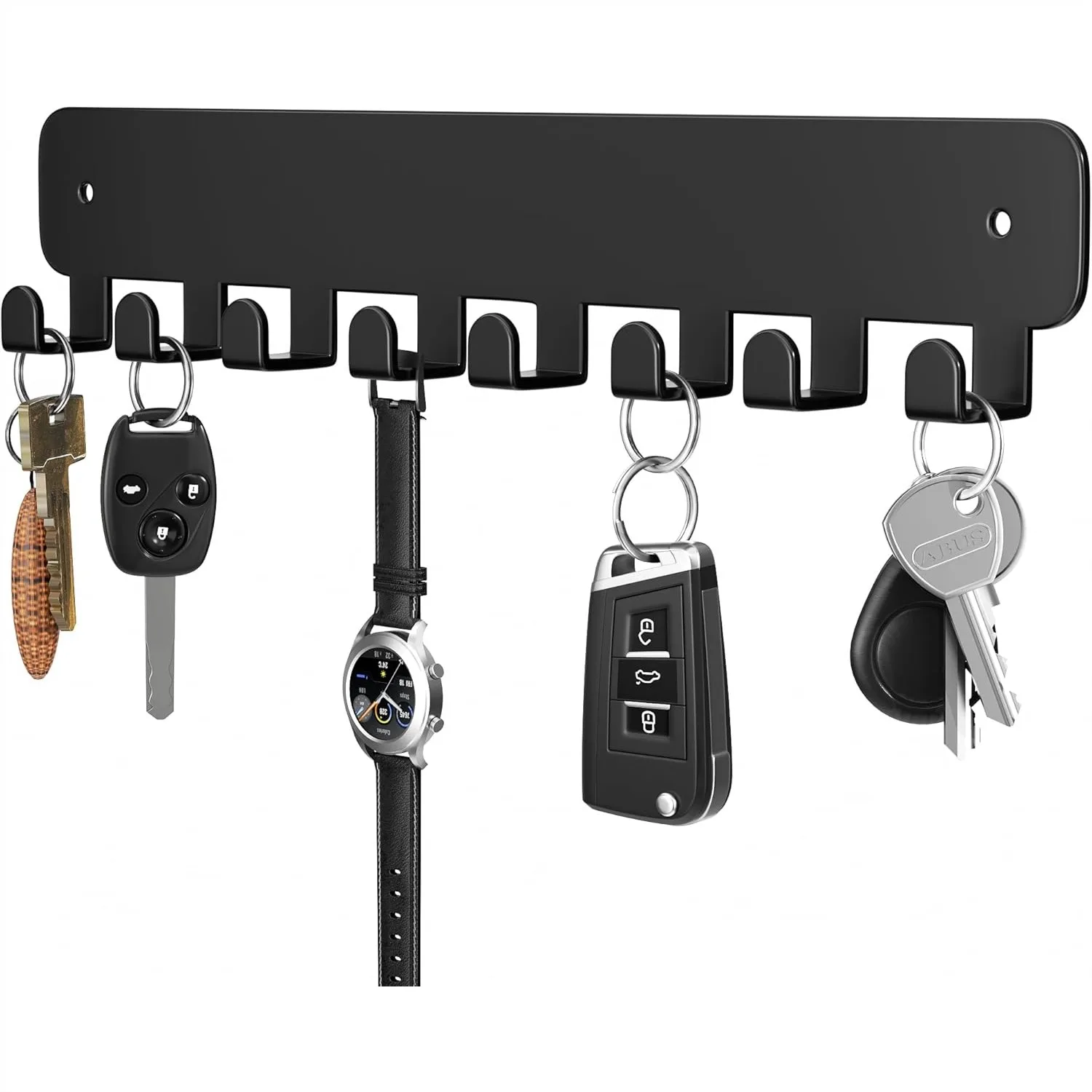 Metal Key Holder Wall Mount With 8 Hooks Adhesive Key Rack For Car Key Ring Key Chain Organizer Black 1 Pack
Metal Key Holder Wall Mount With 8 Hooks Adhesive Key Rack For Car Key Ring Key Chain Organizer Black 1 Pack