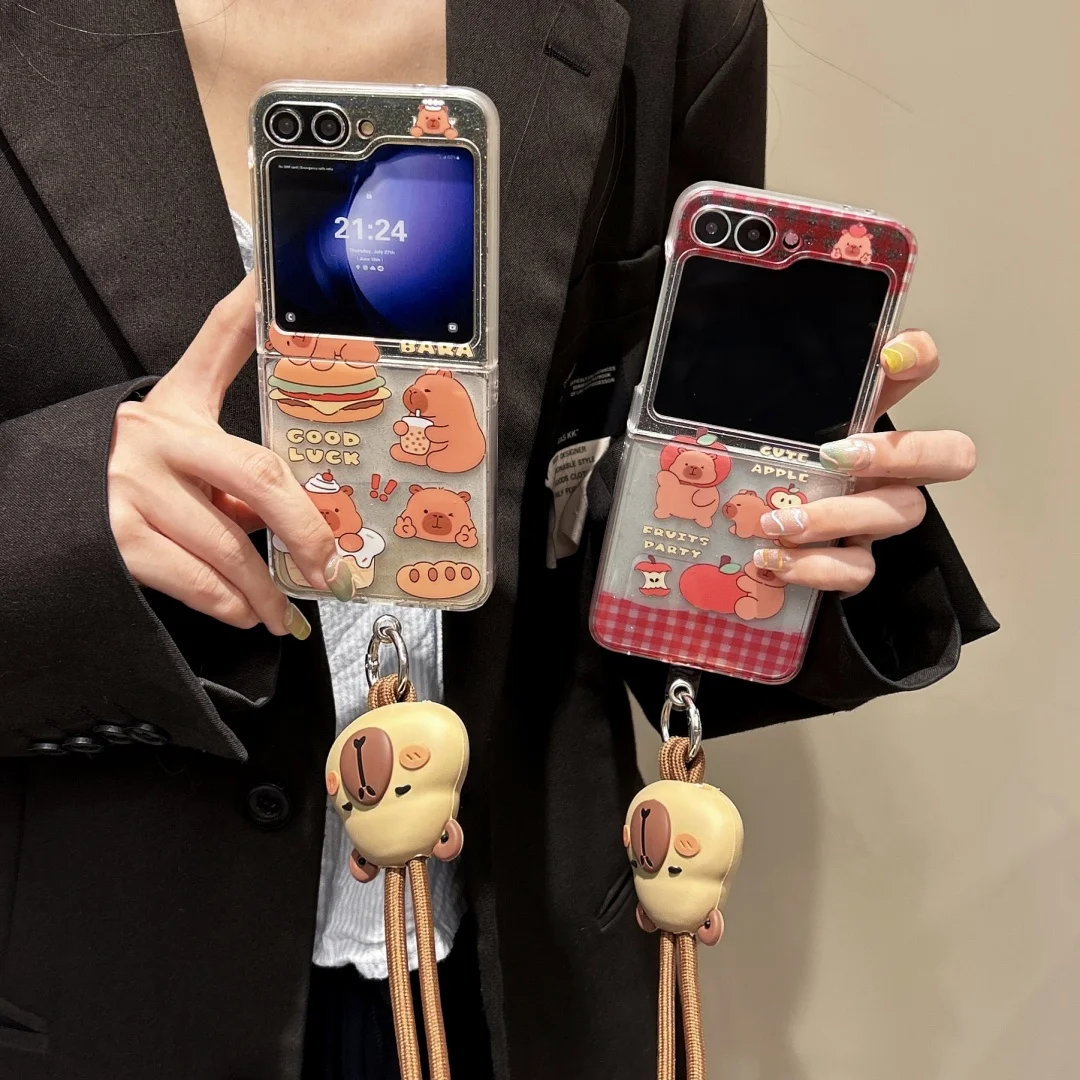 Fashion Funny Capybara Animal Cases for Samsung Galaxy Z Flip7 Flip5 Flip6 5G Semi-transparent Foldable Soft TPU Cover
Fashion Funny Capybara Animal Cases for Samsung Galaxy Z Flip7 Flip5 Flip6 5G Semi-transparent Foldable Soft TPU Cover