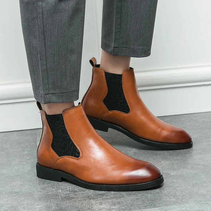 Men Chelsea Boots PU Solid Color Low Heel Professional Classic Business Men Boots Size 38-46
Men Chelsea Boots PU Solid Color Low Heel Professional Classic Business Men Boots Size 38-46