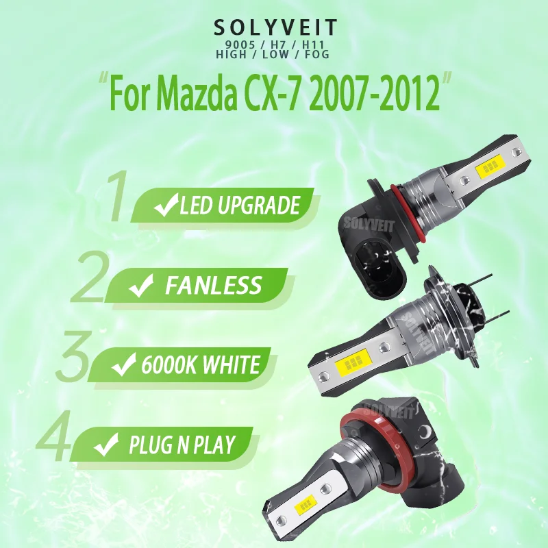 Not Just More Light, Better Light: 4500LM of Focused, Usable Beam LED HB3 H7 H11/H9 For Mazda CX-7 2007 2008 2009 2010 2011 2012
Not Just More Light, Better Light: 4500LM of Focused, Usable Beam LED HB3 H7 H11/H9 For Mazda CX-7 2007 2008 2009 2010 2011 2012