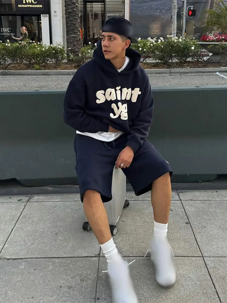 Street Letter Printed Hoodie With Shorts 2 Piece Set For Male Fashion Kangaroo Pocket Pullover Sweatershirt Suit Short Pants Set
Street Letter Printed Hoodie With Shorts 2 Piece Set For Male Fashion Kangaroo Pocket Pullover Sweatershirt Suit Short Pants Set