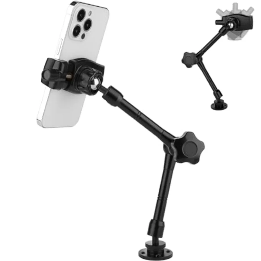 Wall Mount Phone Stand for Car/Desk/Boat/Desk/Vehicles Dashboard, 360 Adjustable Aluminum Alloy Mount 10 inch Arm Holder, Compa
Wall Mount Phone Stand for Car/Desk/Boat/Desk/Vehicles Dashboard, 360 Adjustable Aluminum Alloy Mount 10 inch Arm Holder, Compa