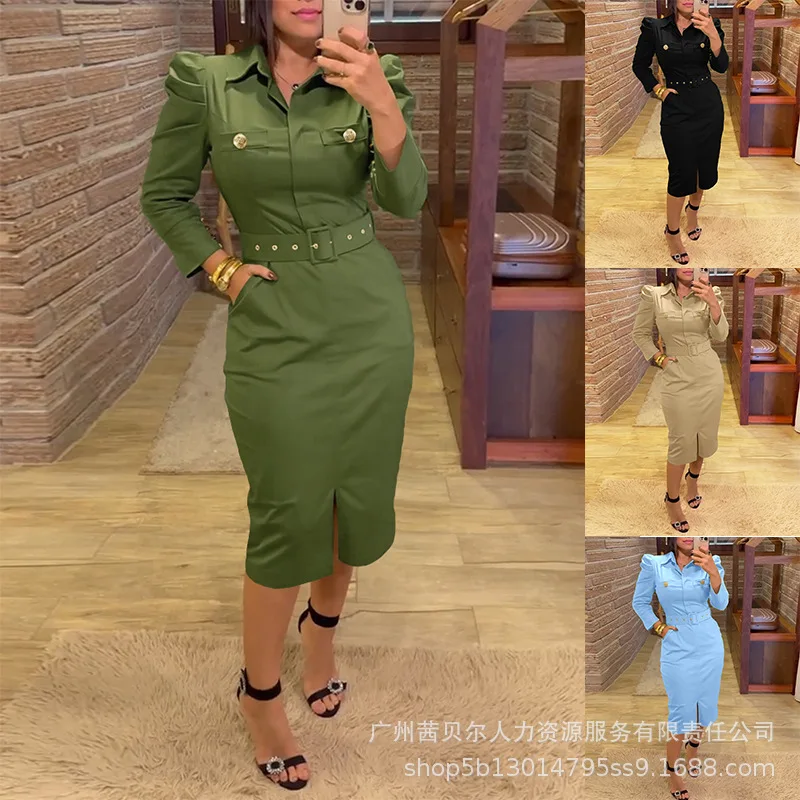 Bodycon Dress Women Button Decor Front Slit Spring Mid-Calf Work Turn-down Collar High Waist Dresses Y2k Streetwear Vestidos
Bodycon Dress Women Button Decor Front Slit Spring Mid-Calf Work Turn-down Collar High Waist Dresses Y2k Streetwear Vestidos