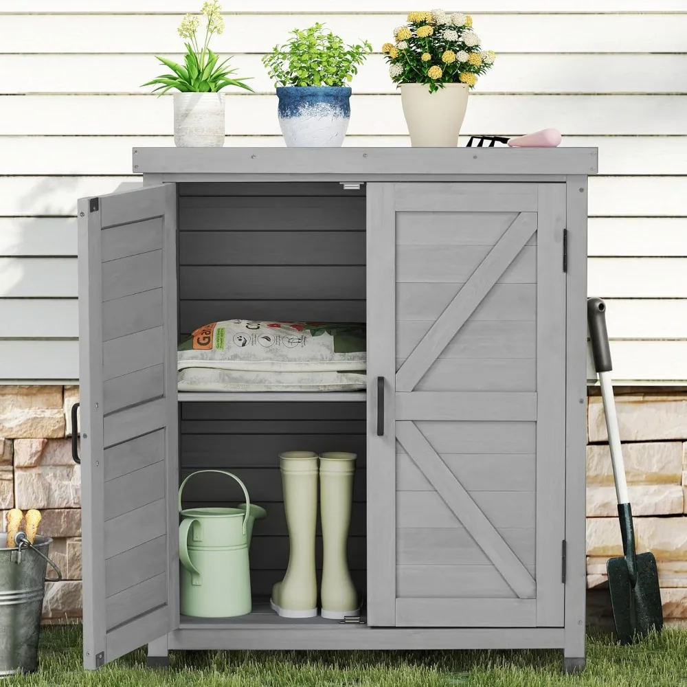 Outdoor Storage Cabinet & Potting Bench Table with Metal Top, Wooden Patio Furniture, Garden Workstation
Outdoor Storage Cabinet & Potting Bench Table with Metal Top, Wooden Patio Furniture, Garden Workstation