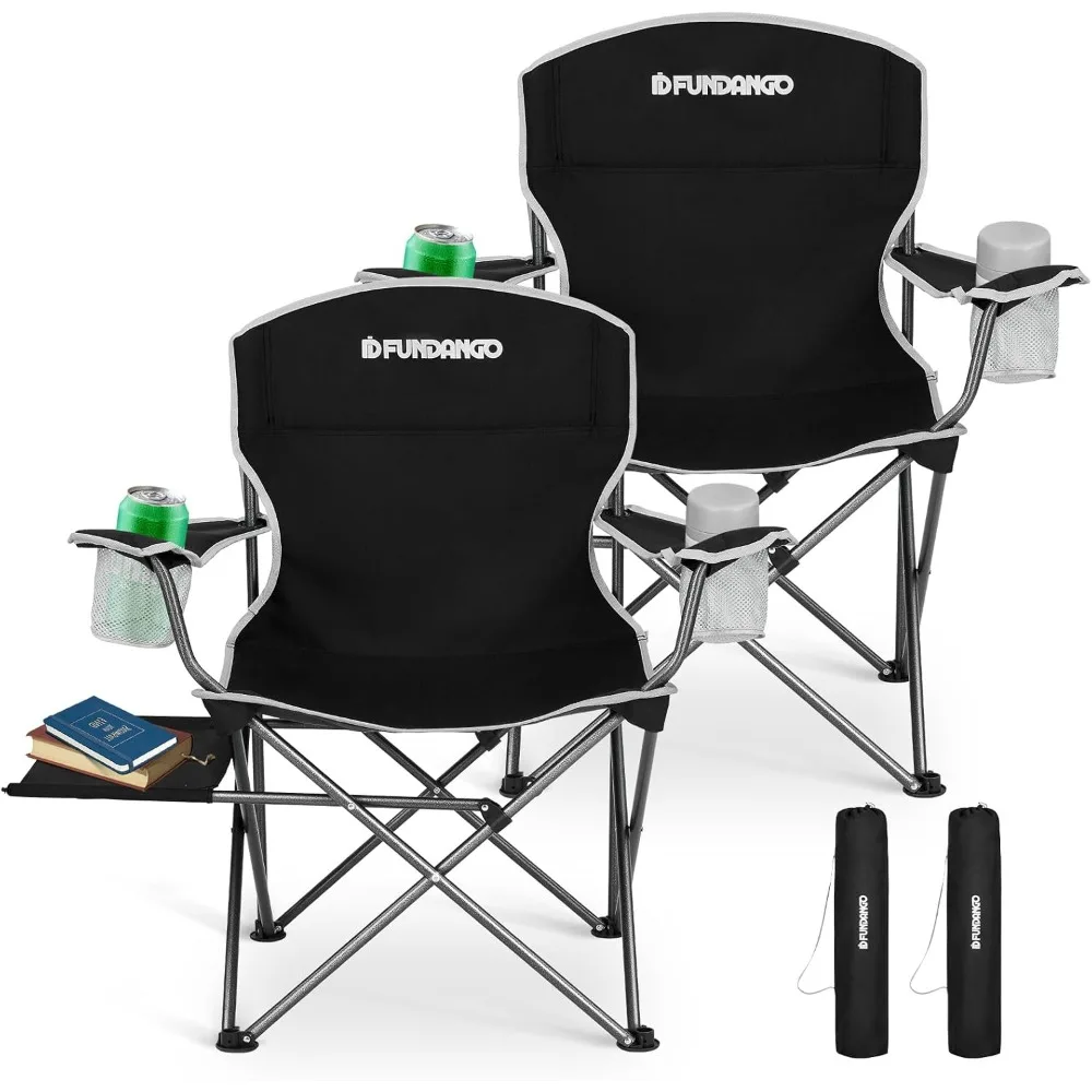 Folding Camping Chair with Table, 2 Pack Portable Heavy Duty Outdoor Padded Chairs for Adults with Cup Holders for Lawn Beach P
Folding Camping Chair with Table, 2 Pack Portable Heavy Duty Outdoor Padded Chairs for Adults with Cup Holders for Lawn Beach P