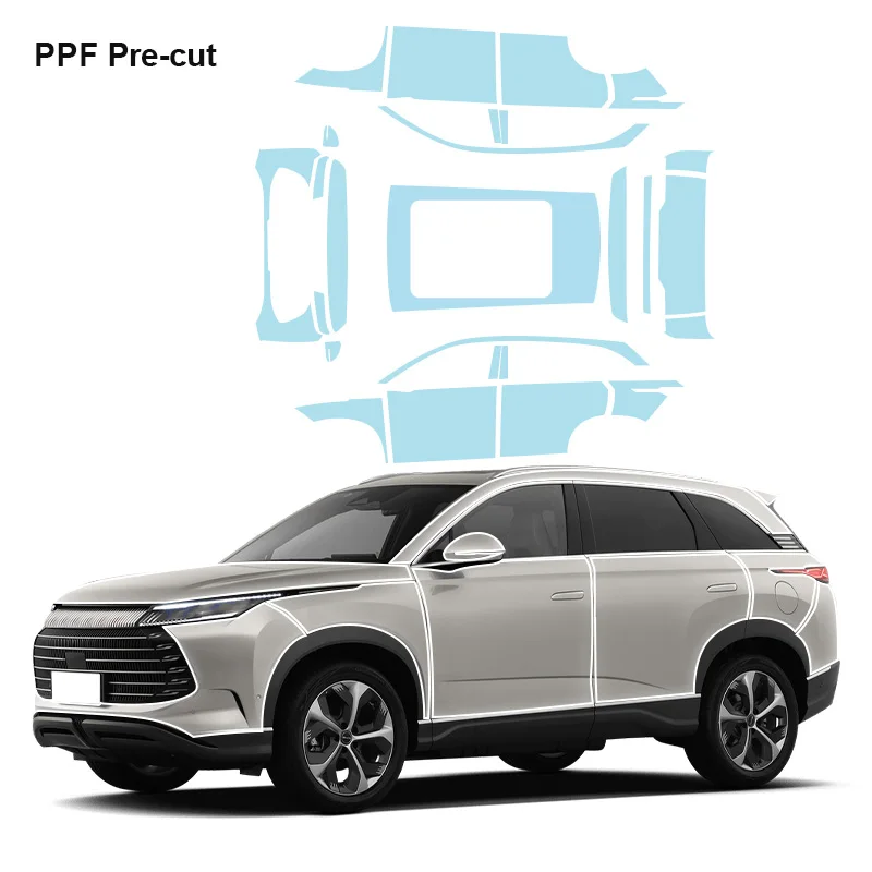 Suitable for BYD Frigate 07 pre-cut transparent glossy hydrophobic PPF TPU paint protection film for car body scratch prevention
Suitable for BYD Frigate 07 pre-cut transparent glossy hydrophobic PPF TPU paint protection film for car body scratch prevention
