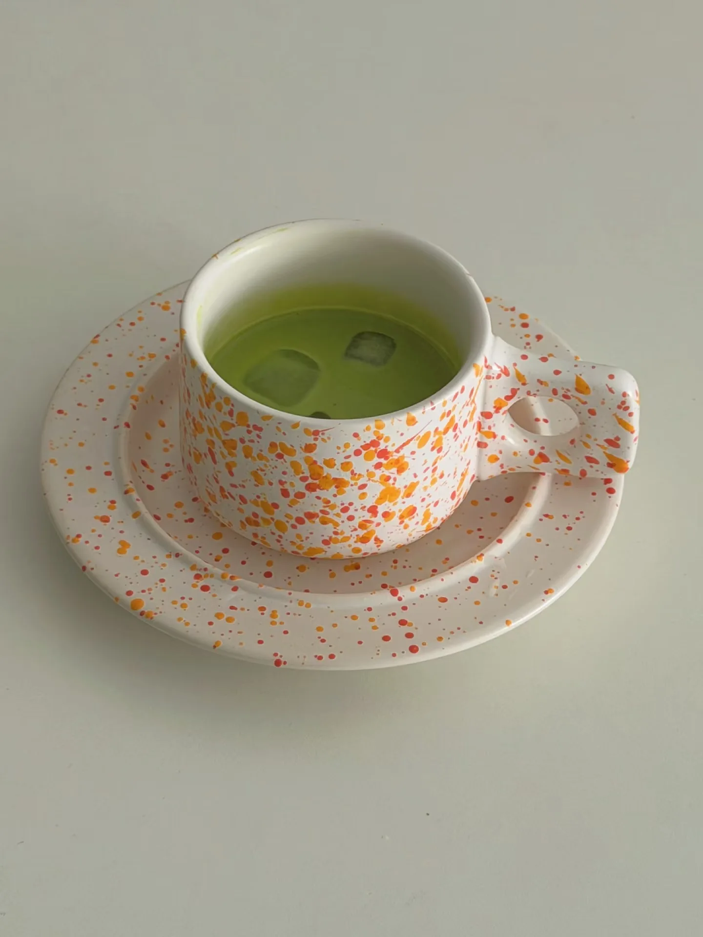 Shinymomo Creative Color Splashed Ceramic Coffee Cup And Plate Vintage Style Diningware Set for Bloggers And Coffee Lovers
Shinymomo Creative Color Splashed Ceramic Coffee Cup And Plate Vintage Style Diningware Set for Bloggers And Coffee Lovers