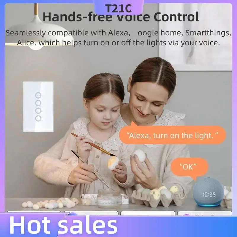 T21C Wifi Smart Light Switch With Neutral Wire 2500W 2 Gang Touch Switch Smart Life Control Via Alexa Google Home B
T21C Wifi Smart Light Switch With Neutral Wire 2500W 2 Gang Touch Switch Smart Life Control Via Alexa Google Home B