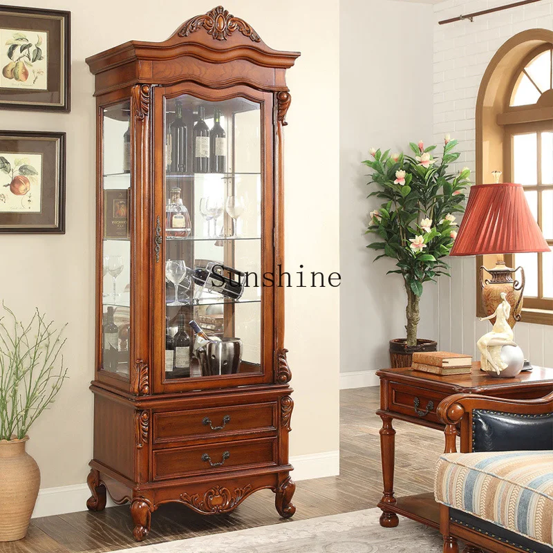 American solid wood dining side wall decoration living room entrance glass cabinet
American solid wood dining side wall decoration living room entrance glass cabinet