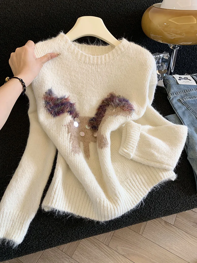 Новый вязаный свитер с пайетками в корейском стиле для женщин, осенне-зимний дизайн, мягкий и ленивый стильный топ
Новый вязаный свитер с пайетками в корейском стиле для женщин, осенне-зимний дизайн, мягкий и ленивый стильный топ