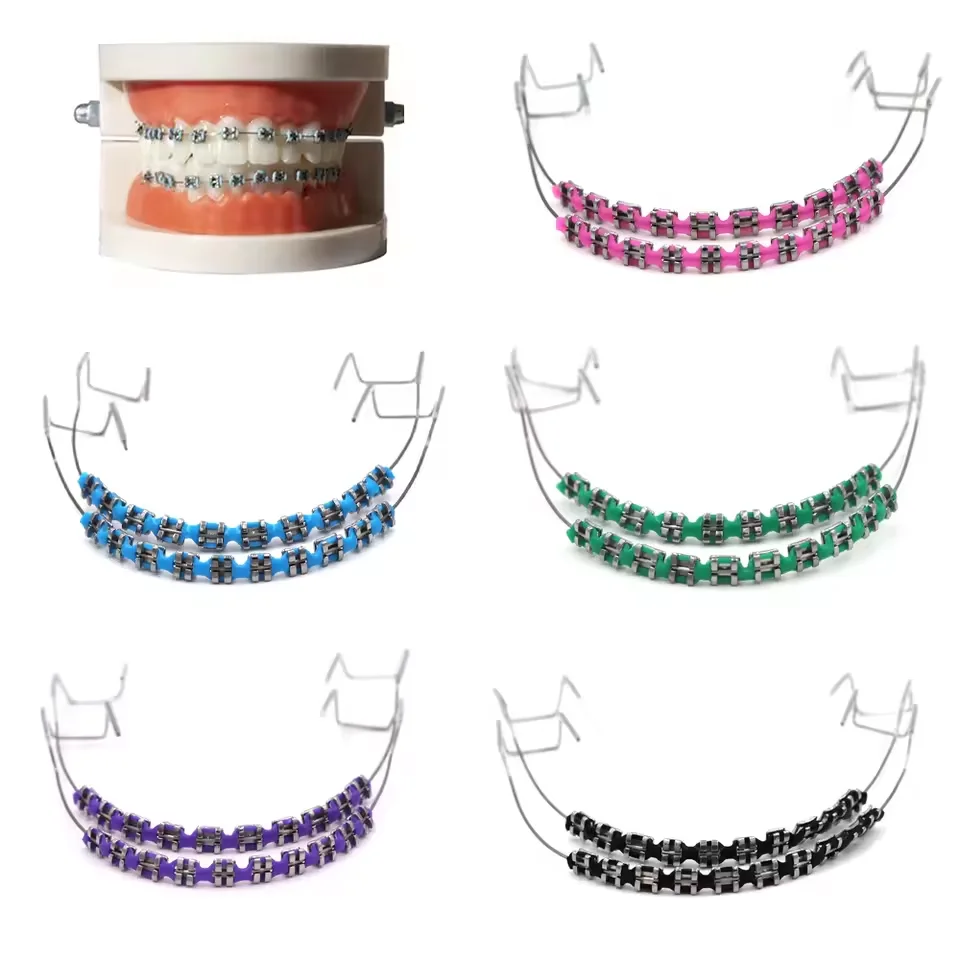 2 Pcs Trendy Braces Colorful Temporary Tooth Decoration Dental Fake Braces with Metal Wires & Bracket Orthodontic Ligature Ties
2 Pcs Trendy Braces Colorful Temporary Tooth Decoration Dental Fake Braces with Metal Wires & Bracket Orthodontic Ligature Ties