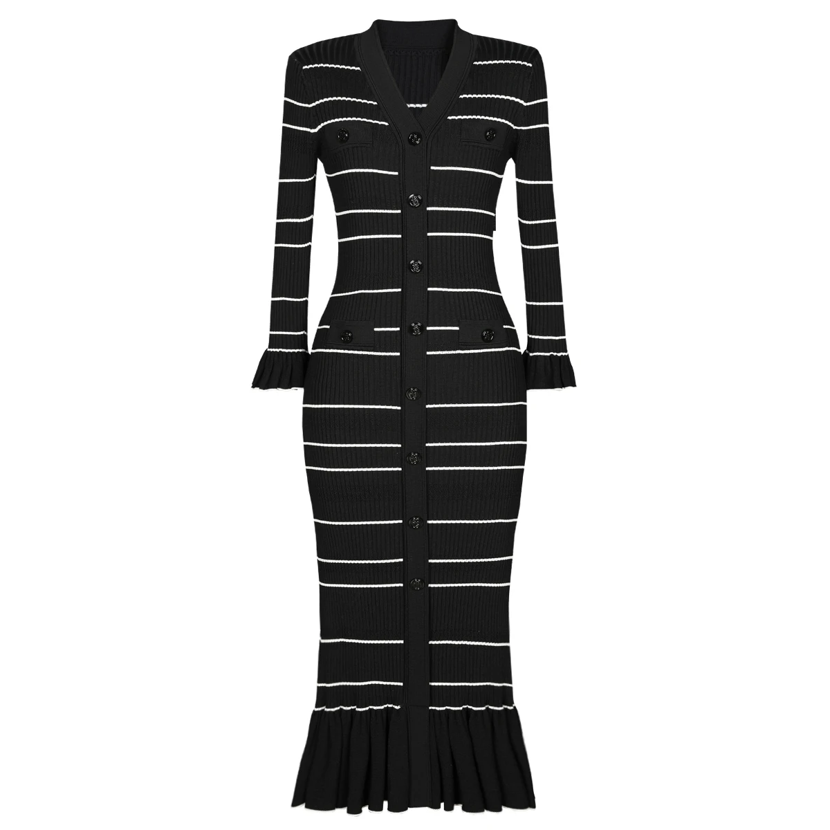 Spring And Autumn New Fashionable Socialite Temperament Commuting Knitted Striped V-Neck Slim Fit Women's Long Sleeved Dress
Spring And Autumn New Fashionable Socialite Temperament Commuting Knitted Striped V-Neck Slim Fit Women's Long Sleeved Dress
