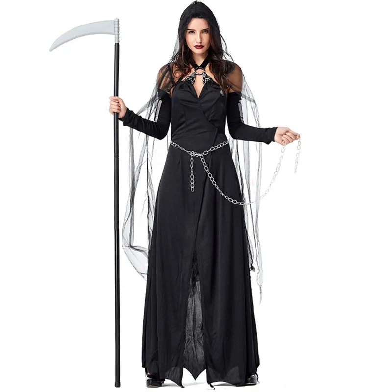 Halloween Soul Capturing Devilish Witch Long Skirt Costume Women's Devil Ghost Sorceress Attire Death Goddess Disguise
Halloween Soul Capturing Devilish Witch Long Skirt Costume Women's Devil Ghost Sorceress Attire Death Goddess Disguise