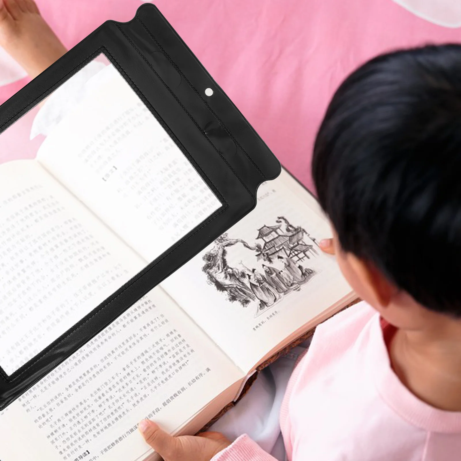 H held Magnifying Glass for Reading Black Frame Full Page View Portable PVC Material Back to School Lens Bookmark
H held Magnifying Glass for Reading Black Frame Full Page View Portable PVC Material Back to School Lens Bookmark