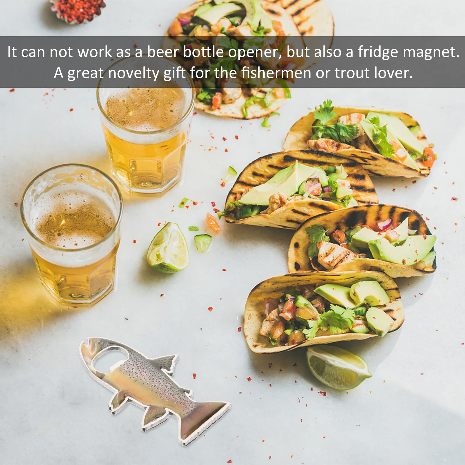 Stainless Steel Rainbow Trout Fish Bottle Opener Fridge Magnet Beer Can Opener Gift for Fishermen Fridge Magnet
Stainless Steel Rainbow Trout Fish Bottle Opener Fridge Magnet Beer Can Opener Gift for Fishermen Fridge Magnet
