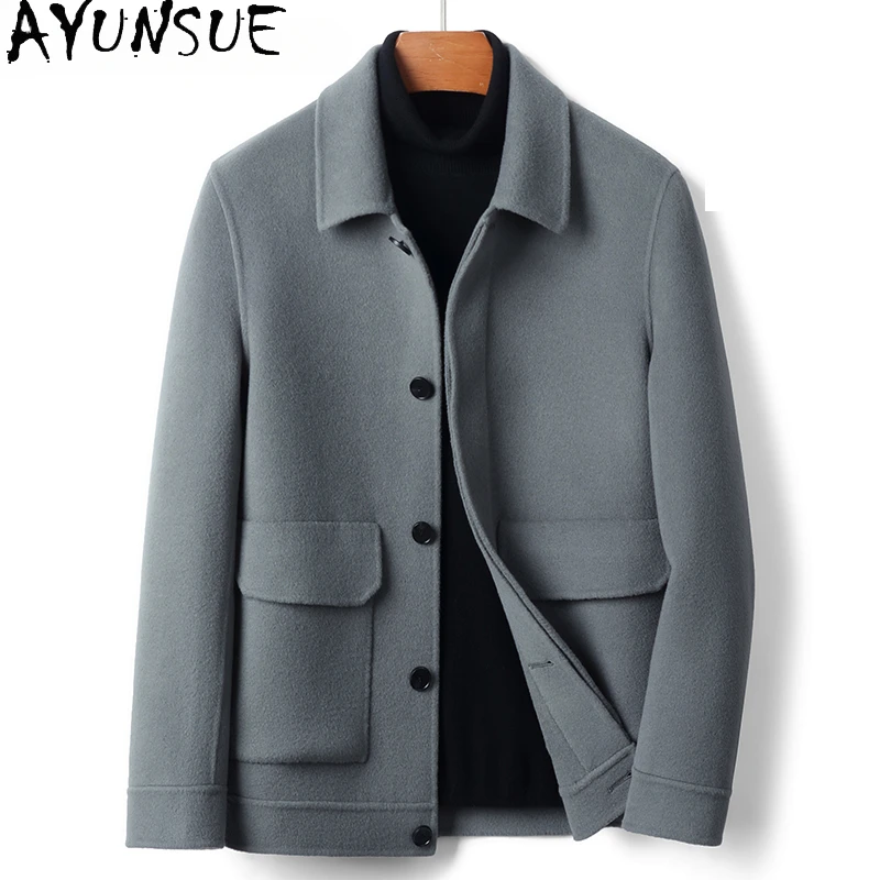 AYUNSUE Winter Natural Cashmere Coat Fashion Men's Clothing Double-breasted Woolen Coats for Men Short Jacket Пальто Мужское
AYUNSUE Winter Natural Cashmere Coat Fashion Men's Clothing Double-breasted Woolen Coats for Men Short Jacket Пальто Мужское