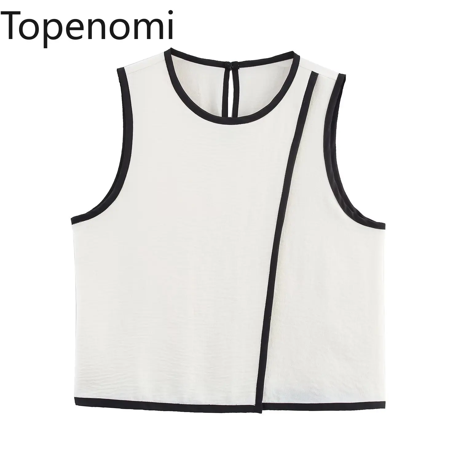 Topenomi Women Vest 2025 Summer Contrast Color Round Neck Short Tops Elegant Fashion Versatile Sleeveless Waistcoat Streetwear
Topenomi Women Vest 2025 Summer Contrast Color Round Neck Short Tops Elegant Fashion Versatile Sleeveless Waistcoat Streetwear