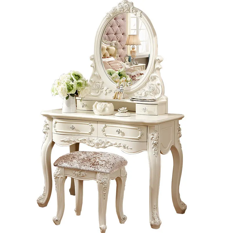 European dresser bedroom simple modern princess dressing cabinet white lacquered dressing table
European dresser bedroom simple modern princess dressing cabinet white lacquered dressing table
