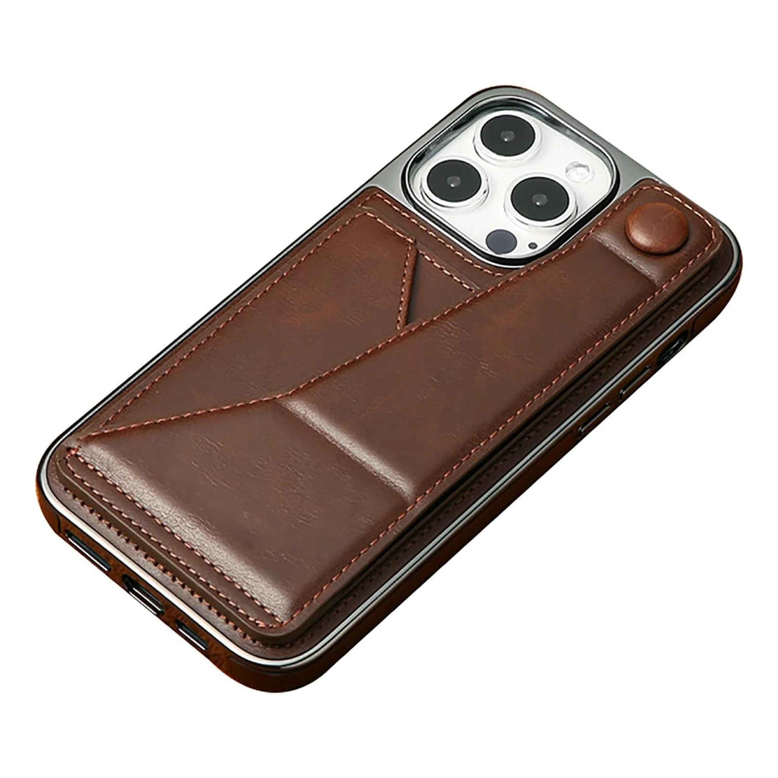 Light Luxury Leather Wallet Case for iPhone 16 Pro Max/16 Pro/16 Plus/16 - Plating Frame, Card Slot & Kickstand
Light Luxury Leather Wallet Case for iPhone 16 Pro Max/16 Pro/16 Plus/16 - Plating Frame, Card Slot & Kickstand