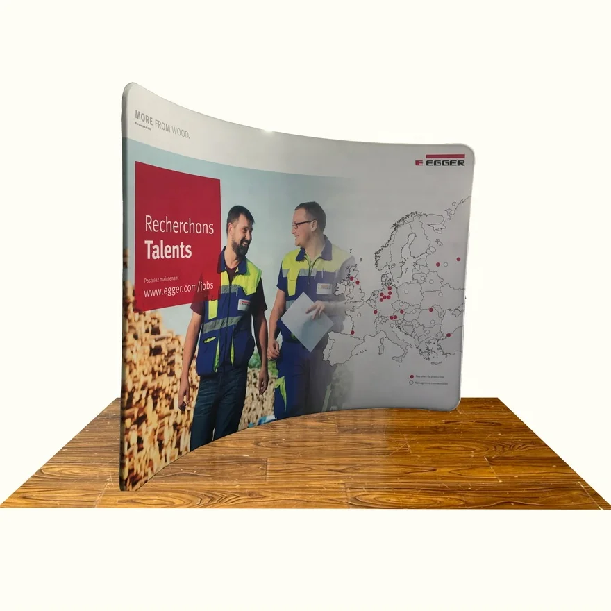 Изготовленная на заказ изогнутая натяжная ткань, алюминиевая трубка, выставочная стенд, фон, настенная витрина
Изготовленная на заказ изогнутая натяжная ткань, алюминиевая трубка, выставочная стенд, фон, настенная витрина