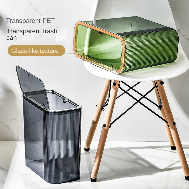 Crevice Household Trash Can Transparent PET Push-type Waterproof Paper Basket with Lid Bathroom Kitchen Bedroom
Crevice Household Trash Can Transparent PET Push-type Waterproof Paper Basket with Lid Bathroom Kitchen Bedroom