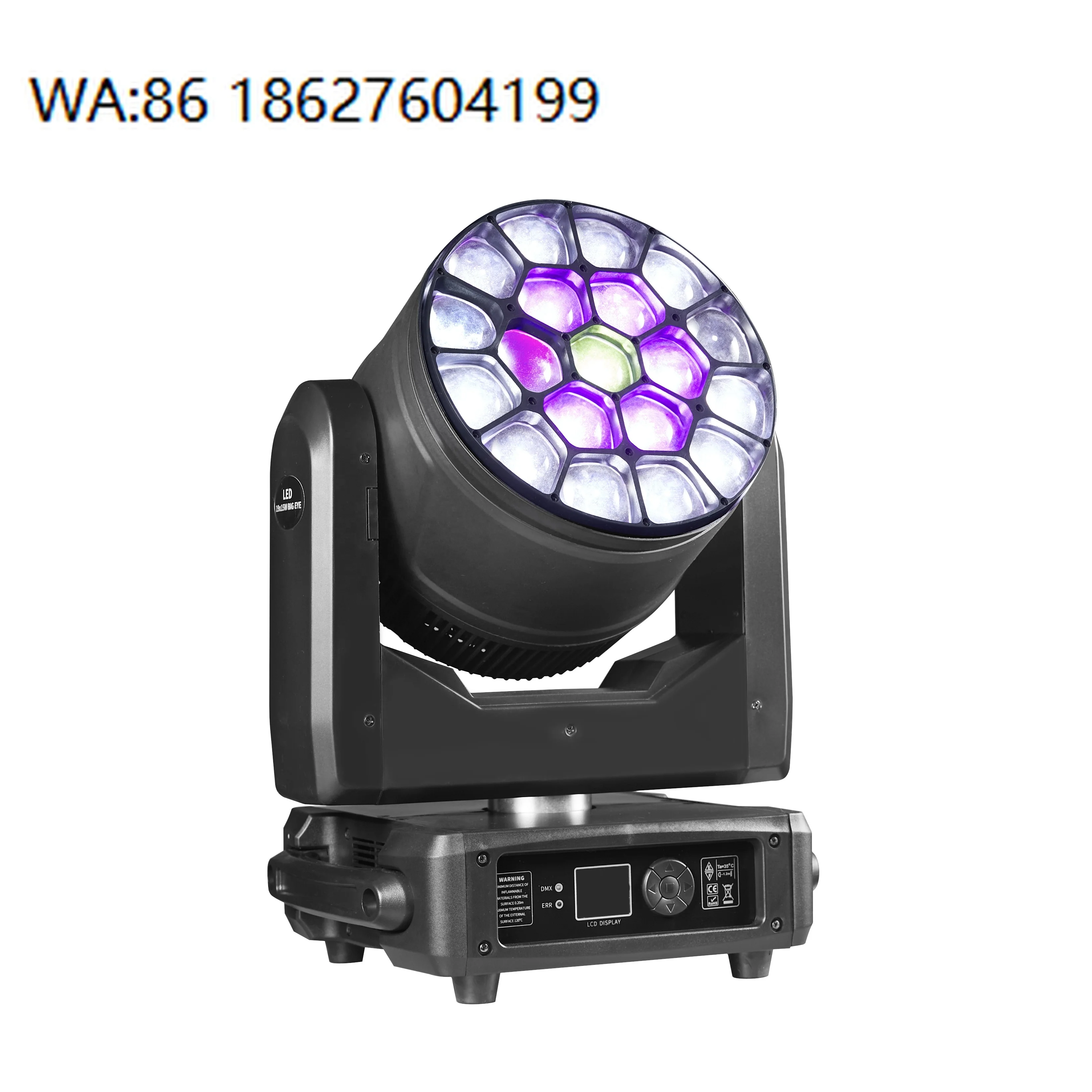 New Style 19x15W LED Zoom Wash Moving Head 4 in 1 RGBW Bee Eye Kaleidoscope Effect DMX Lamp for Night Club Event
New Style 19x15W LED Zoom Wash Moving Head 4 in 1 RGBW Bee Eye Kaleidoscope Effect DMX Lamp for Night Club Event
