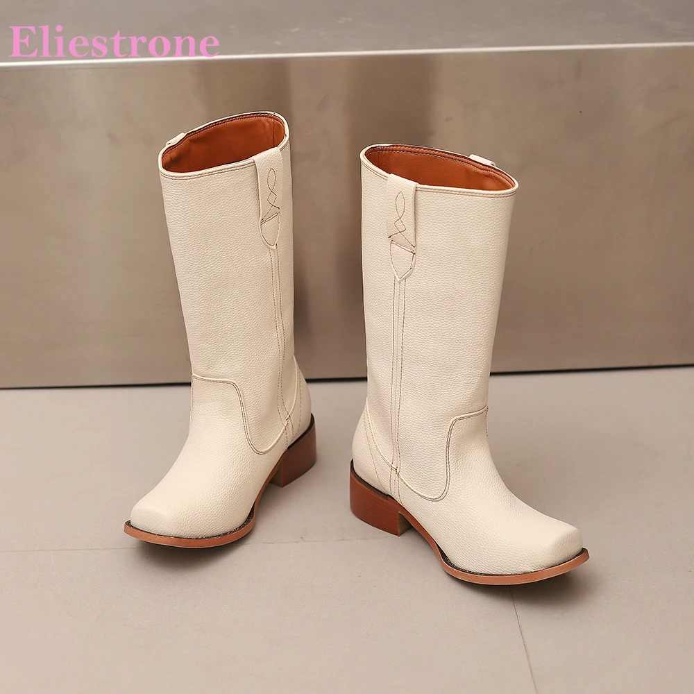 2025 New Winter Elegant Beige Brown Women Mid Calf Boots Hot 4cm Mid Block Heel Lady Formal Shoes Plus Big Size 10 42 46 48
2025 New Winter Elegant Beige Brown Women Mid Calf Boots Hot 4cm Mid Block Heel Lady Formal Shoes Plus Big Size 10 42 46 48