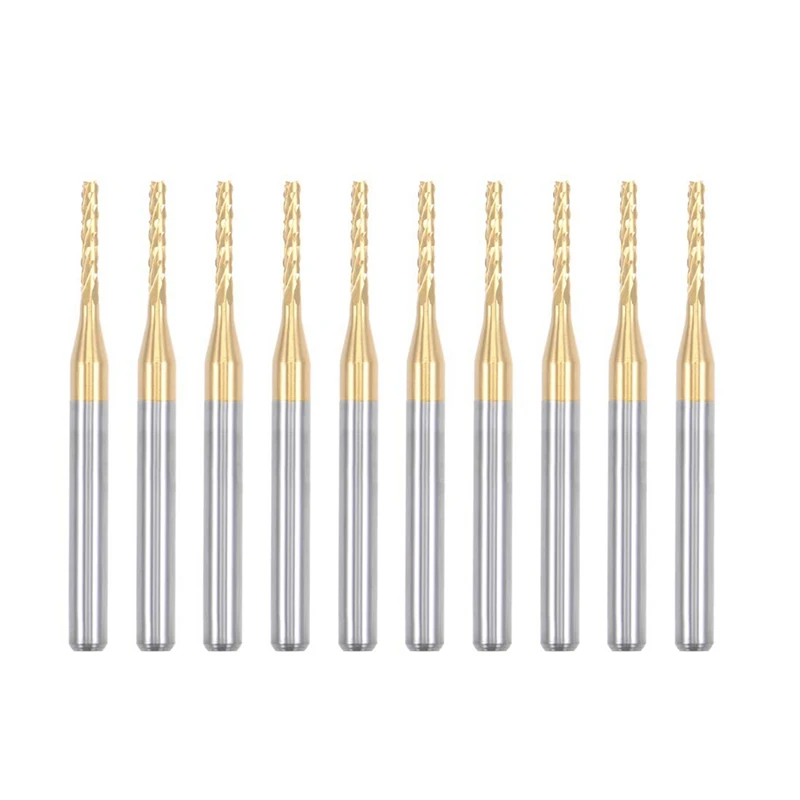 GIGI 10PCS Titanium Coat Carbide End Mill Engraving Milling Cutter CNC Router Bits For PCB Machine, 1/8 Inch Shank
GIGI 10PCS Titanium Coat Carbide End Mill Engraving Milling Cutter CNC Router Bits For PCB Machine, 1/8 Inch Shank