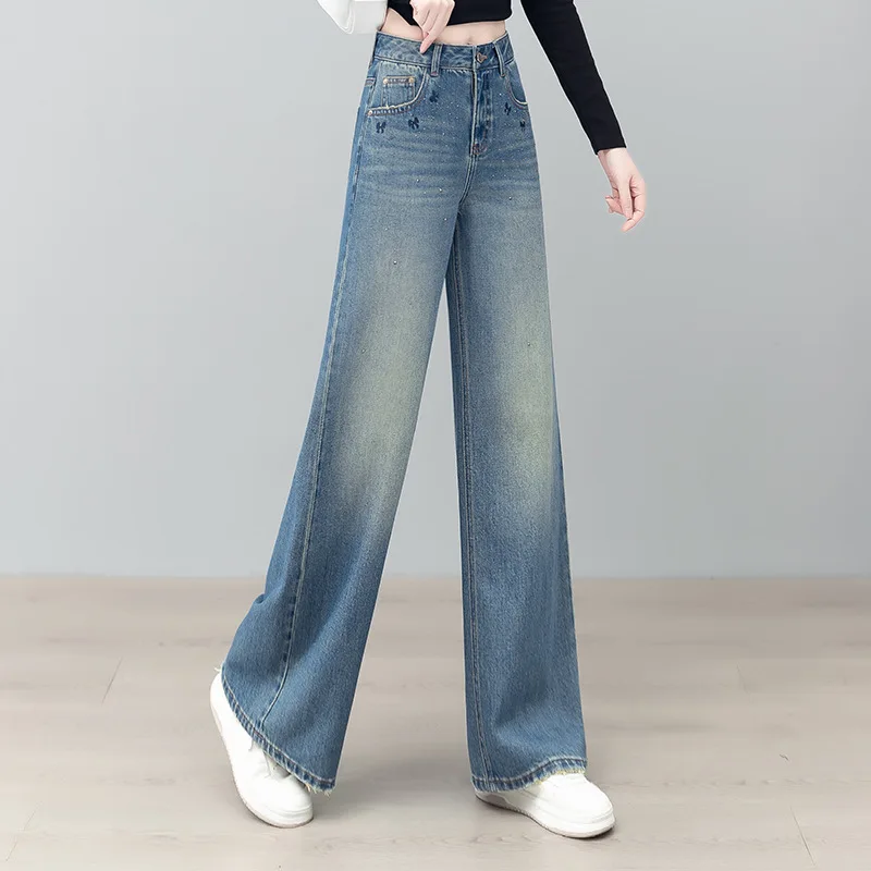 Embroidered Jeans for Women, Autumn High-Waisted Loose Straight Pants, Slimming Draped Casual Floor-Length Pants
Embroidered Jeans for Women, Autumn High-Waisted Loose Straight Pants, Slimming Draped Casual Floor-Length Pants