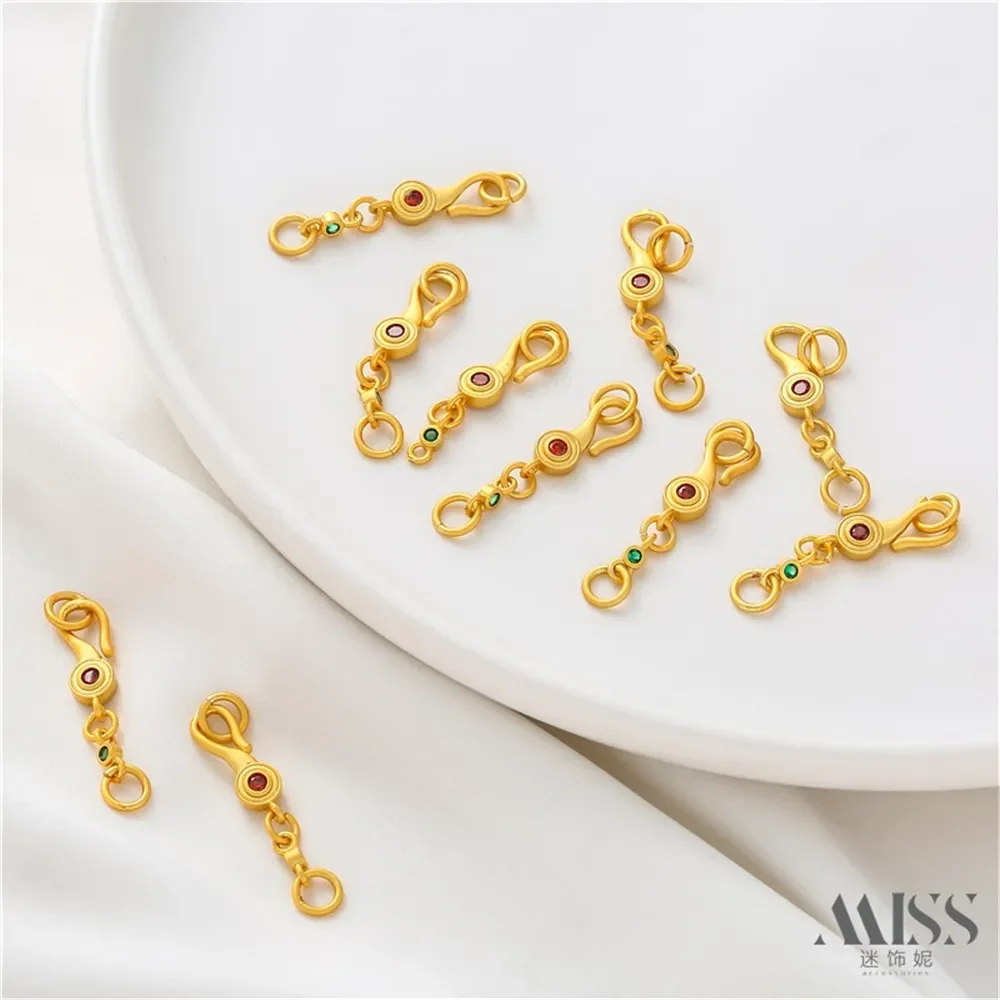 Matte Gold Colored Zircon Inlaid Connecting Buckle DIY Jewelry Accessories - Bracelet & Necklace Closure
Matte Gold Colored Zircon Inlaid Connecting Buckle DIY Jewelry Accessories - Bracelet & Necklace Closure