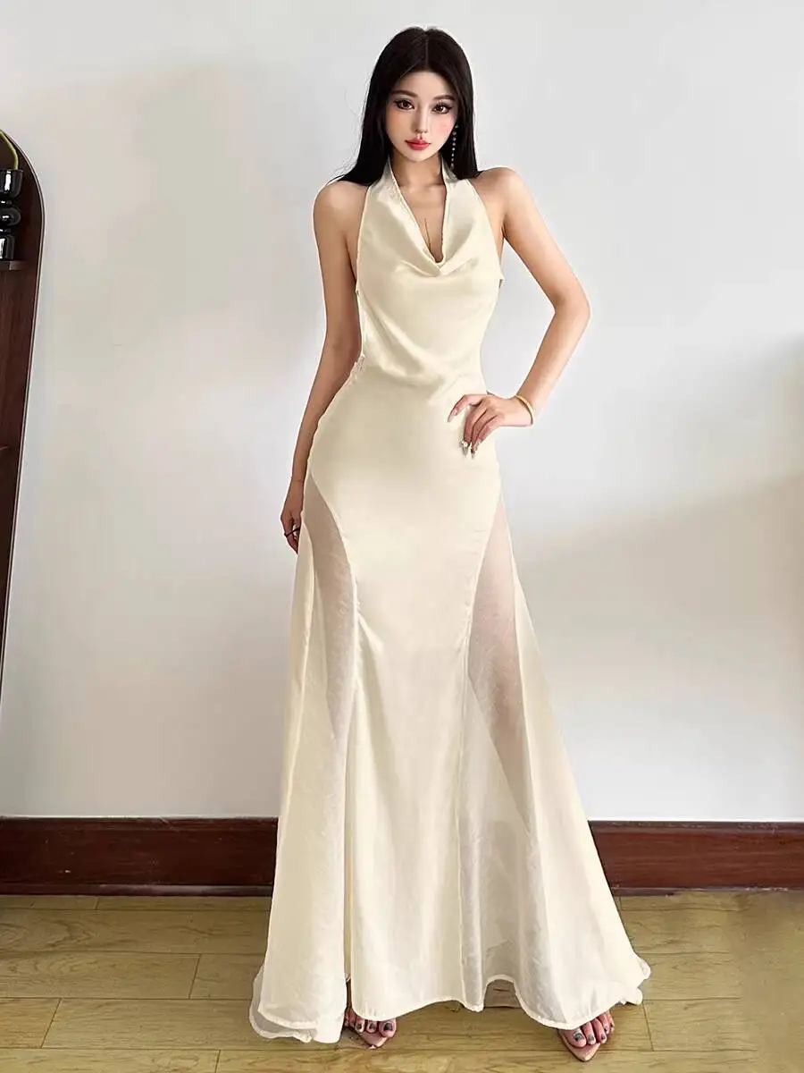 New Exquisite Beauty Vibes Draped Neckline Crossback Halter Neck Dress Women Mesh Mermaid Skirt
New Exquisite Beauty Vibes Draped Neckline Crossback Halter Neck Dress Women Mesh Mermaid Skirt
