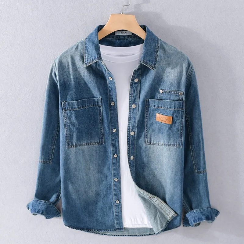 2024 Autumn Denim Shirts Men's Fashion Solid Color Pocket Loose Casual Shirt POLO Collar Single Breasted Tops Korean Blouse
2024 Autumn Denim Shirts Men's Fashion Solid Color Pocket Loose Casual Shirt POLO Collar Single Breasted Tops Korean Blouse