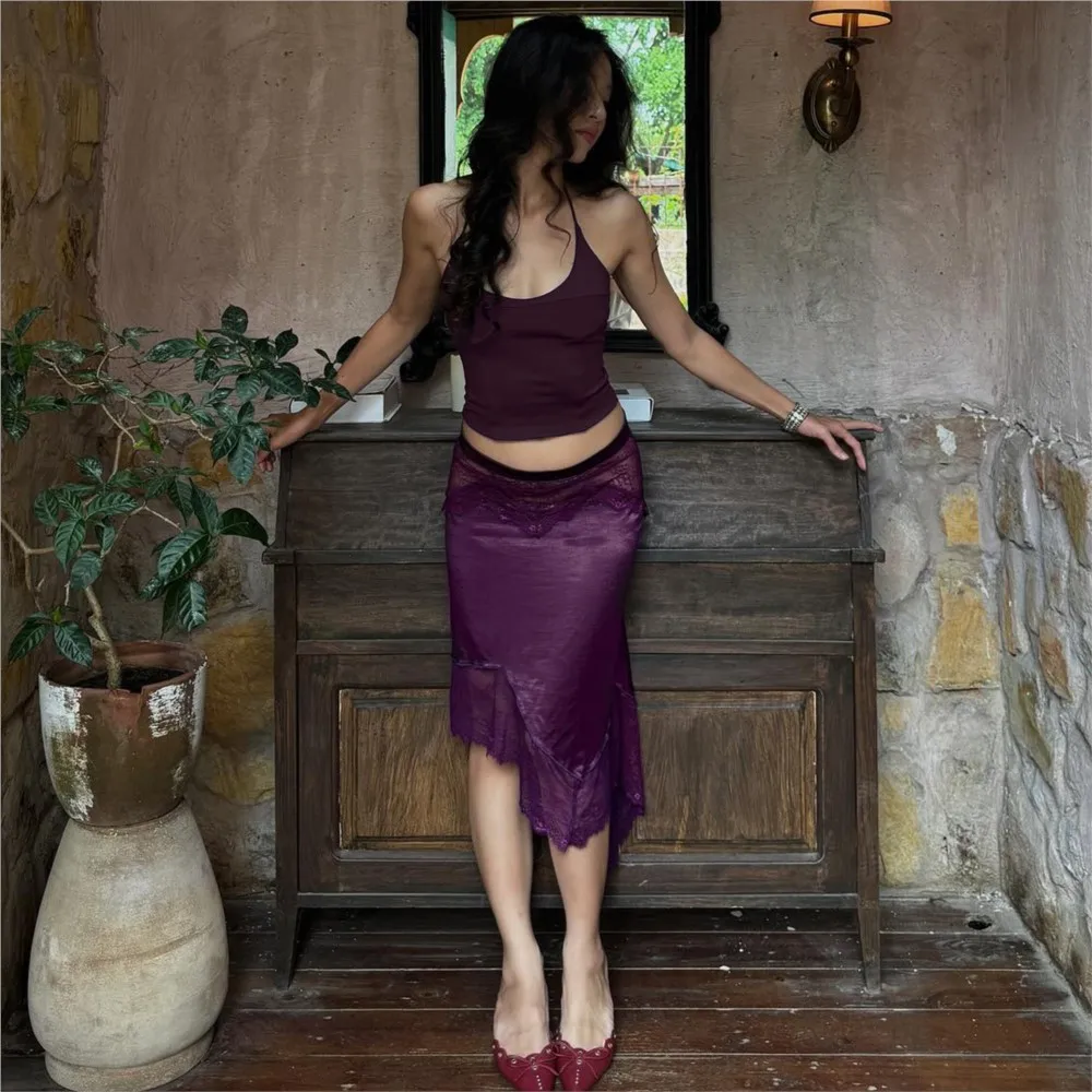 Spring Summer Fashionable Short Skirt Suit Elegant Holiday Style Sleeveless Halterneck Suspender Top Irregular Skirt 2-piece Set
Spring Summer Fashionable Short Skirt Suit Elegant Holiday Style Sleeveless Halterneck Suspender Top Irregular Skirt 2-piece Set
