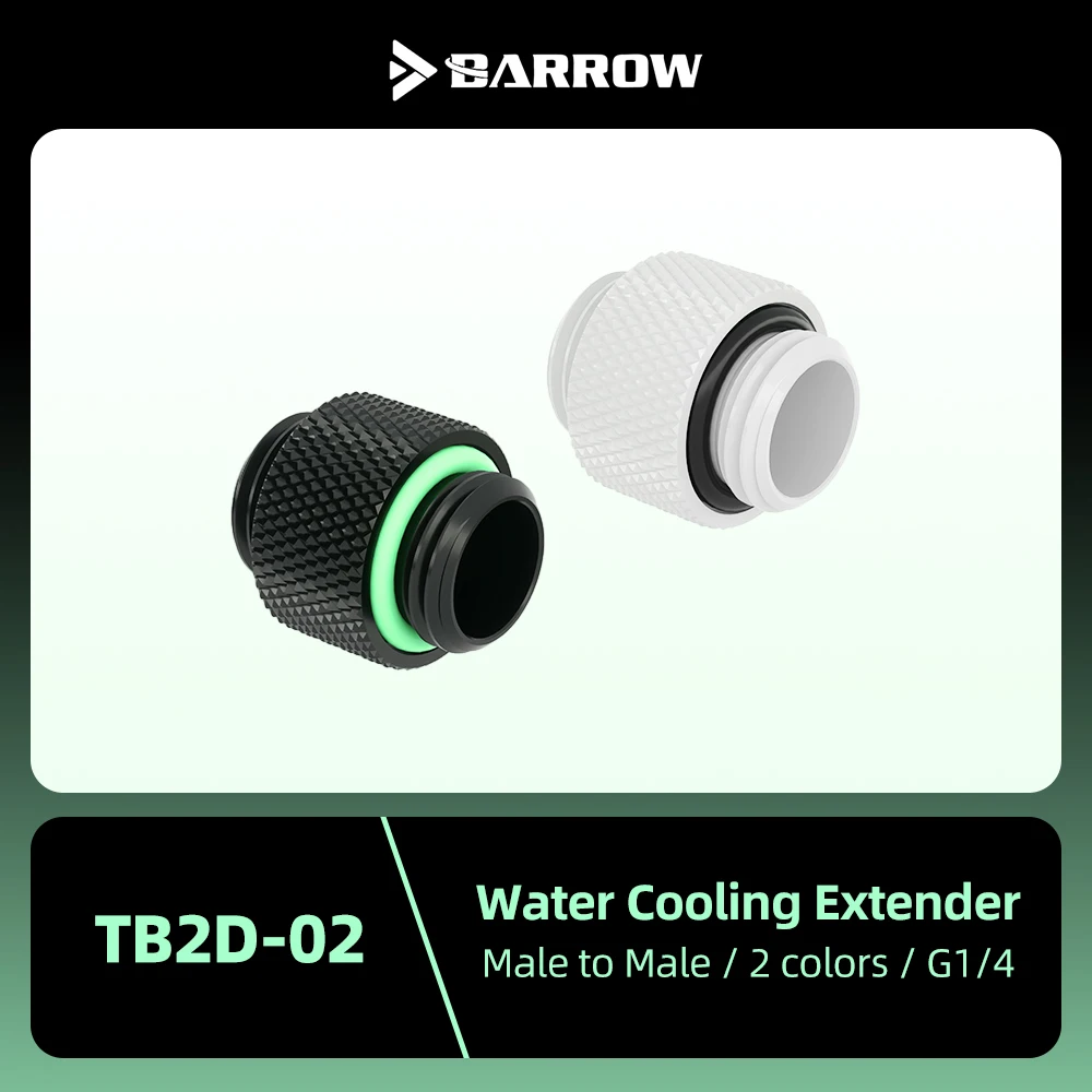 Barrow Water Cooling Extender Black/white TB2D-02 G1/4 dual external thread connection M-M adapter PC Gaming Cooling Building
Barrow Water Cooling Extender Black/white TB2D-02 G1/4 dual external thread connection M-M adapter PC Gaming Cooling Building