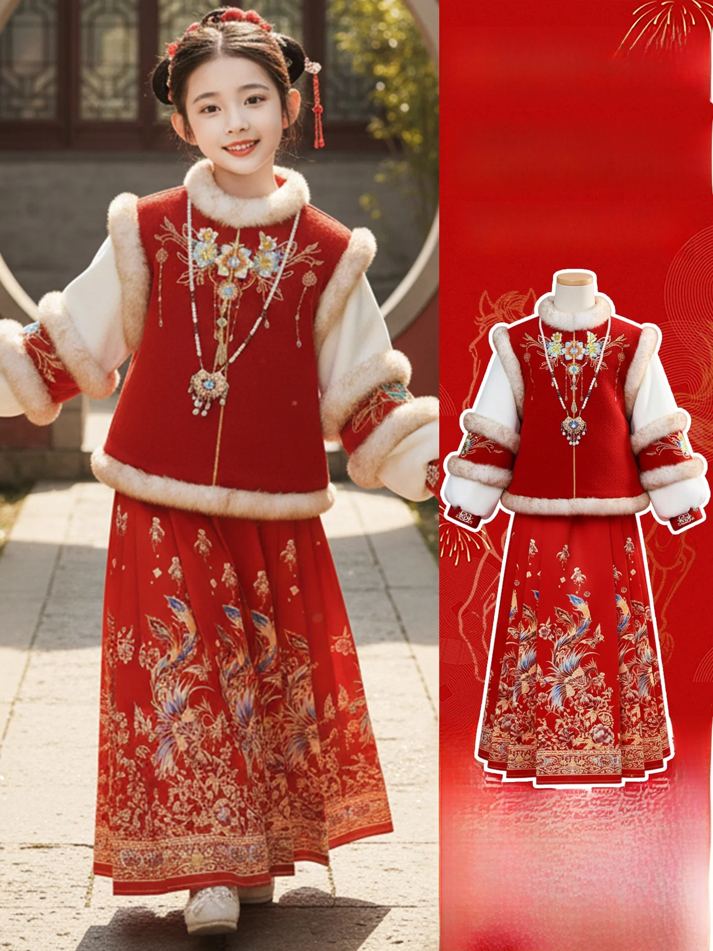New 2026 Year Children's Hanfu New Year eeting Clothes Red Polyester Fiber Girls' Traditional Costume Winter Faion
New 2026 Year Children's Hanfu New Year eeting Clothes Red Polyester Fiber Girls' Traditional Costume Winter Faion