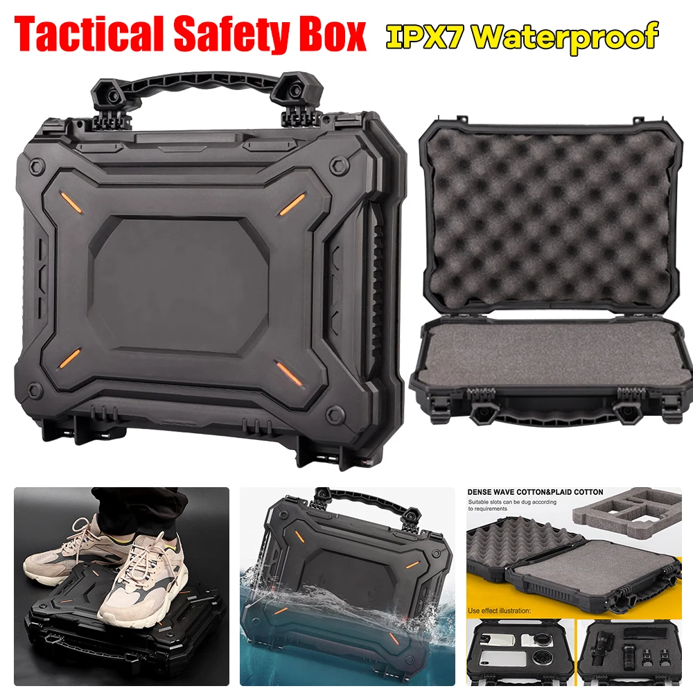 Tool Box Hard Carry Case IPX7 Waterproof Tactical Camera Protective Case Safety Tool Suitcase Hunting Dual Anti-Theft Lock Box 
Tool Box Hard Carry Case IPX7 Waterproof Tactical Camera Protective Case Safety Tool Suitcase Hunting Dual Anti-Theft Lock Box