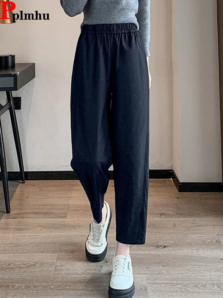 Loose Ankle Length Harem Pants Women Casual Elastic High Waist Straight Pantalones Korean Fashion Solid Spring Fall Spodnie New
Loose Ankle Length Harem Pants Women Casual Elastic High Waist Straight Pantalones Korean Fashion Solid Spring Fall Spodnie New