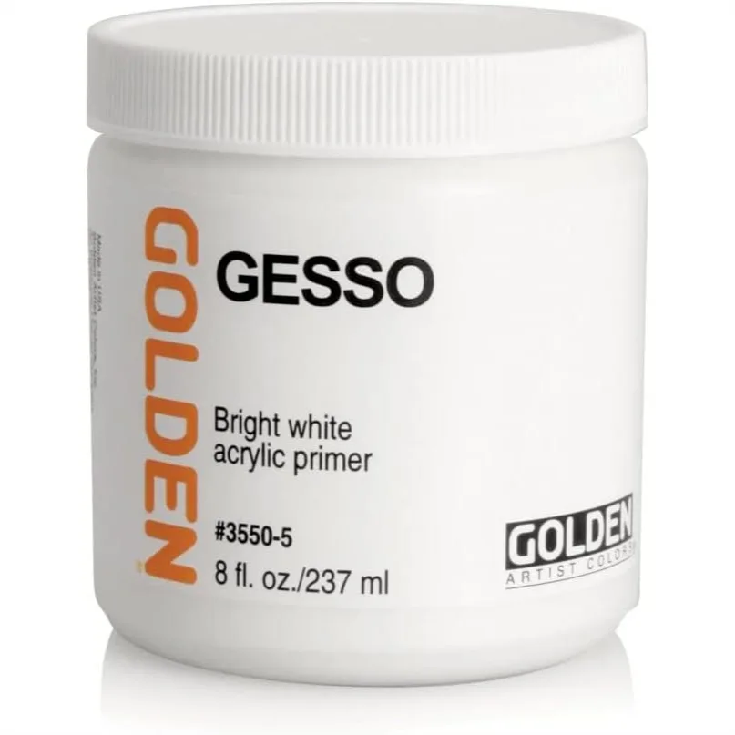 White Acrylic Gesso 8 oz - Flexible Primer for Canvas Painting with High Opacity
White Acrylic Gesso 8 oz - Flexible Primer for Canvas Painting with High Opacity