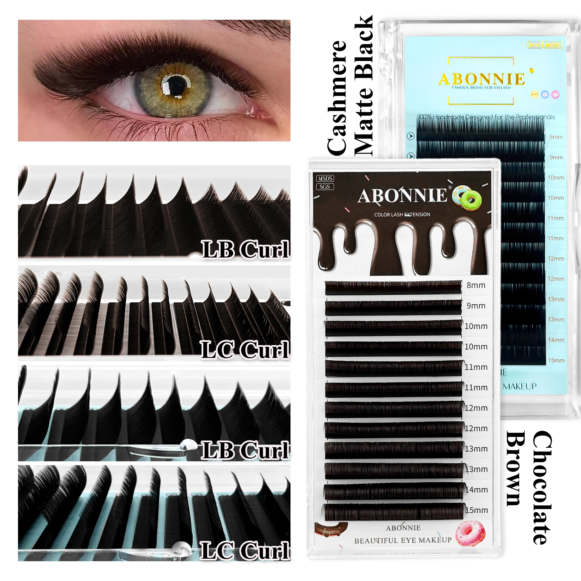 Abonnie LB LC Curl Brown False Eyelashes Faux Mink Soft Easy Fan Black Individual Lashes Light Classic Russian Volume Lashes
Abonnie LB LC Curl Brown False Eyelashes Faux Mink Soft Easy Fan Black Individual Lashes Light Classic Russian Volume Lashes
